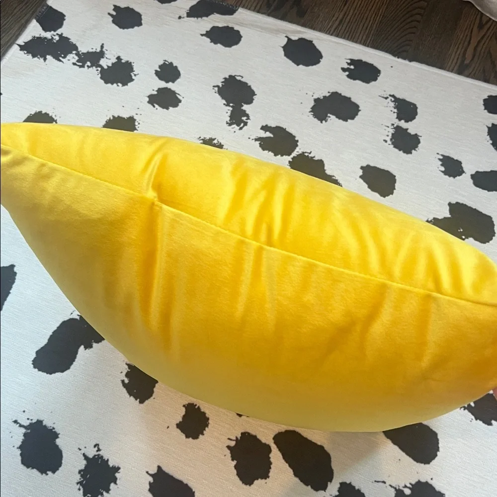 Yellow velvet throw pillow